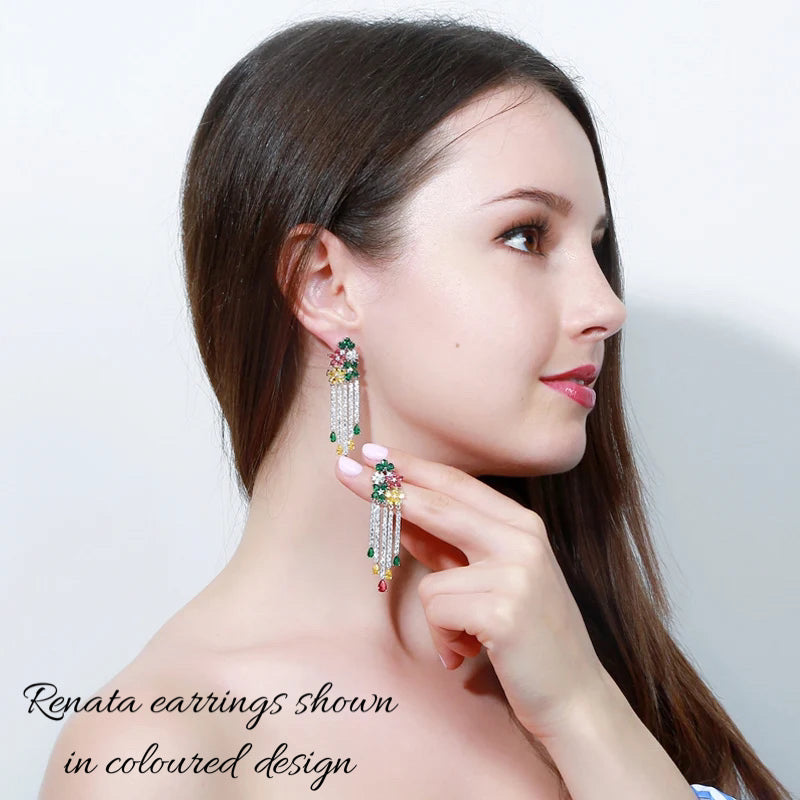 RENATA LUXURY DROP CRYSTAL TASSEL EARRINGS